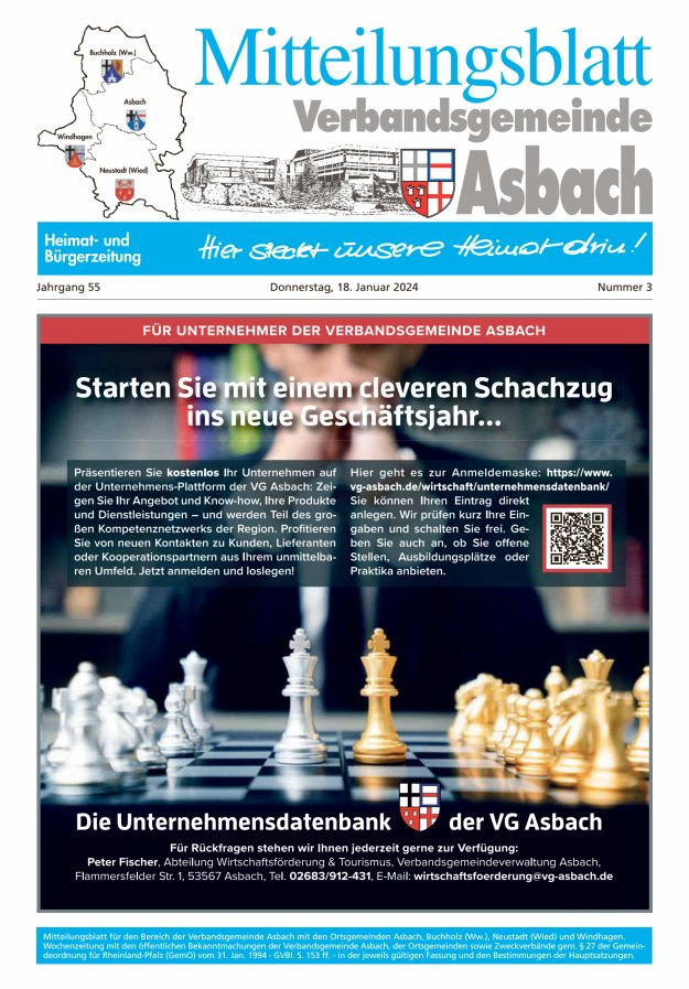 Mitteilungsblatt Verbandsgemeinde Asbach Titelblatt 03/2024