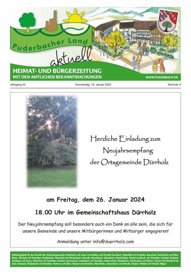 Puderbacher Land aktuell Titelblatt 03/2024
