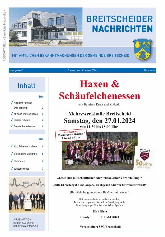 Breitscheider Nachrichten Titelblatt 03/2024