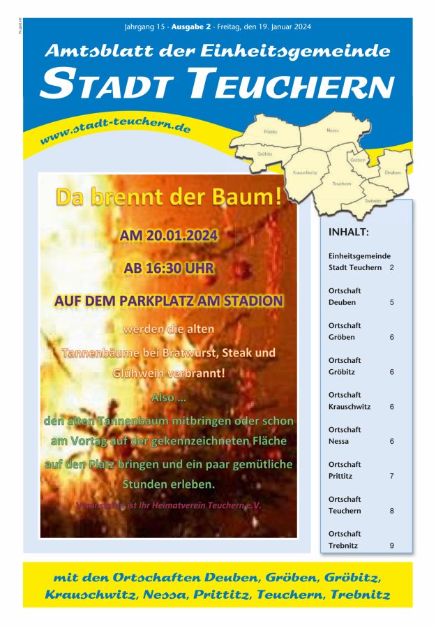 Amtsblatt der Einheitsgemeinde Stadt Teuchern Titelblatt 02/2024