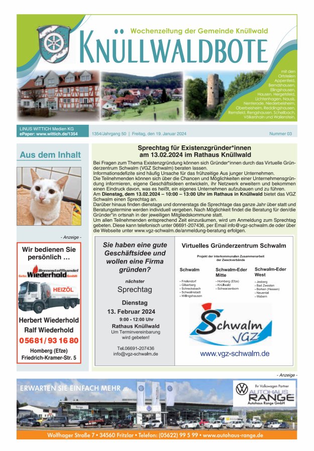Knüllwaldbote Titelblatt 03/2024