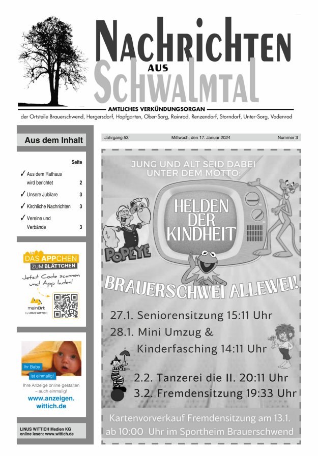 Nachrichten aus Schwalmtal Titelblatt 03/2024