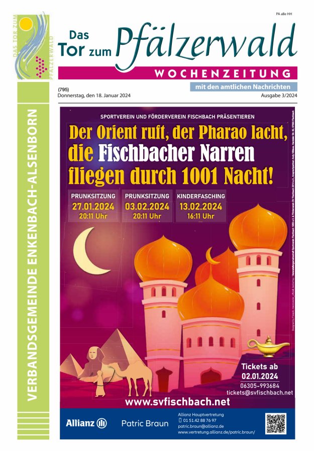 Das Tor zum Pfälzer Wald - VG Enkenbach-Alsenborn Titelblatt 03/2024