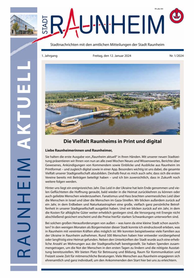 Raunheim aktuell Titelblatt 01/2024