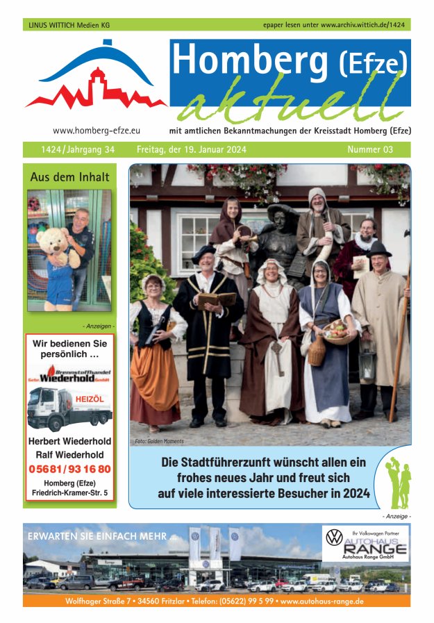 Homberg Efze aktuell Titelblatt 03/2024