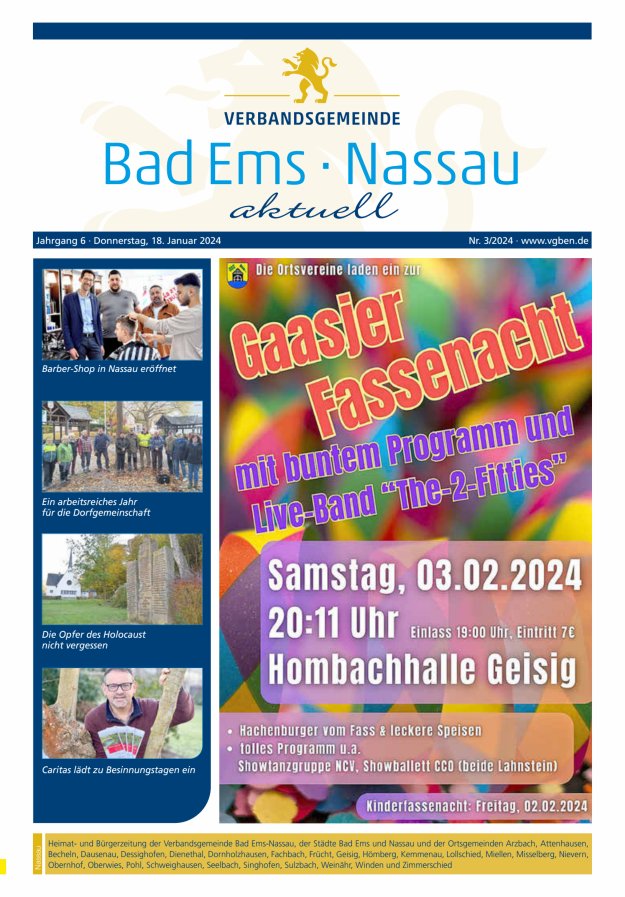 Bad Ems-Nassau aktuell Ausgabe Nassau Titelblatt 03/2024