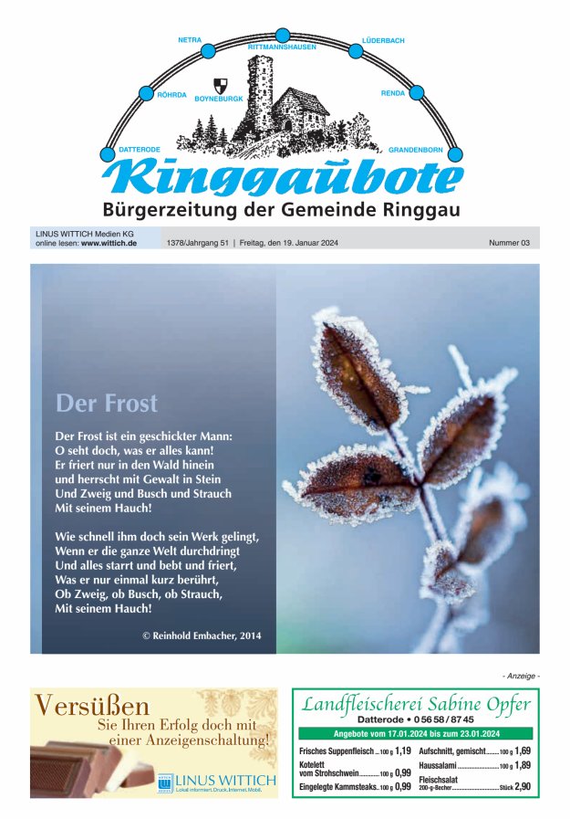 Ringgaubote Titelblatt 03/2024