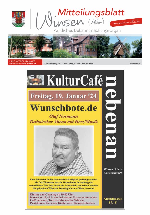 Mitteilungsblatt der Gemeinde Winsen Titelblatt 03/2024