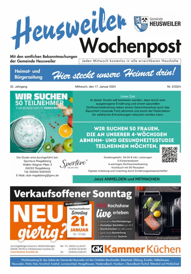 Heusweiler Wochenpost Titelblatt 03/2024