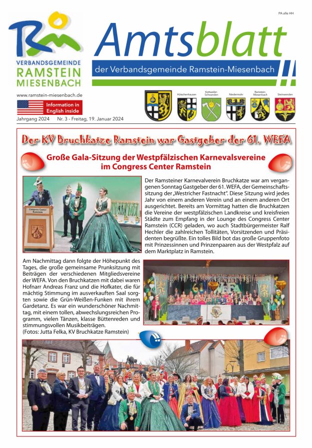 Amtsblatt VG Ramstein-Miesenbach Titelblatt 03/2024