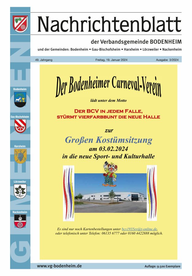 Nachrichtenblatt der VG Bodenheim              Titelblatt 03/2024
