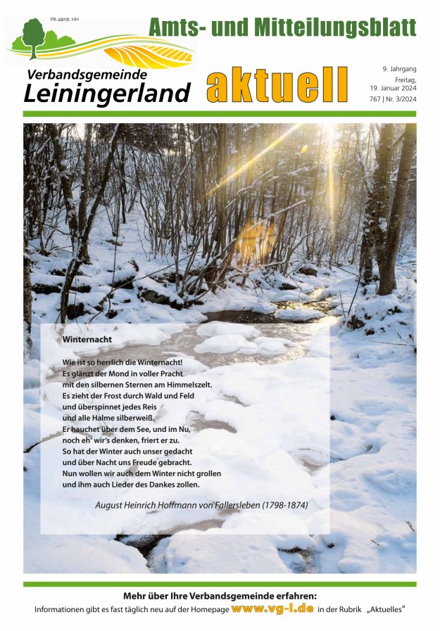 VG Leiningerland aktuell Titelblatt 03/2024