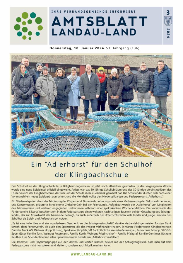 Amtsblatt VG Landau-Land Titelblatt 03/2024