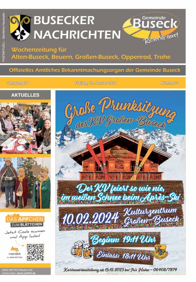 Busecker Nachrichten Titelblatt 03/2024