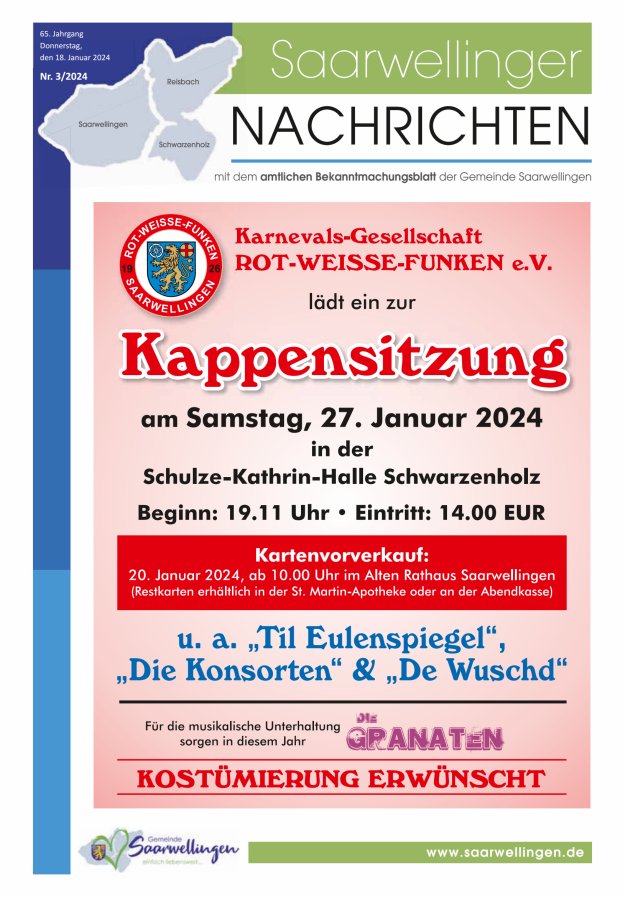 Saarwellinger Nachrichten Titelblatt 03/2024