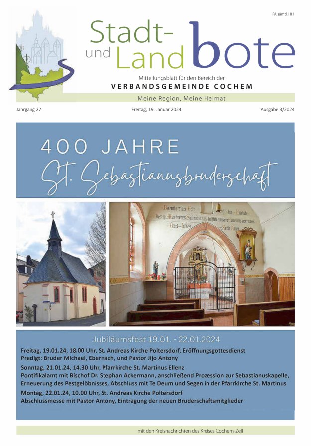Stadt- und Landbote VG Cochem Titelblatt 03/2024