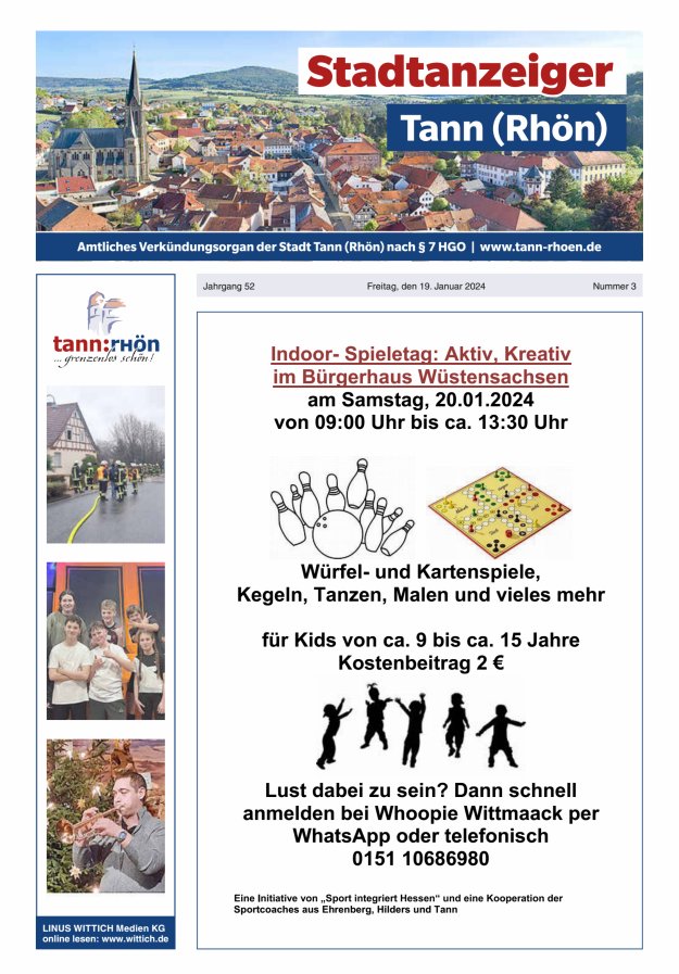 Stadtanzeiger Tann (Rhön) Titelblatt 03/2024