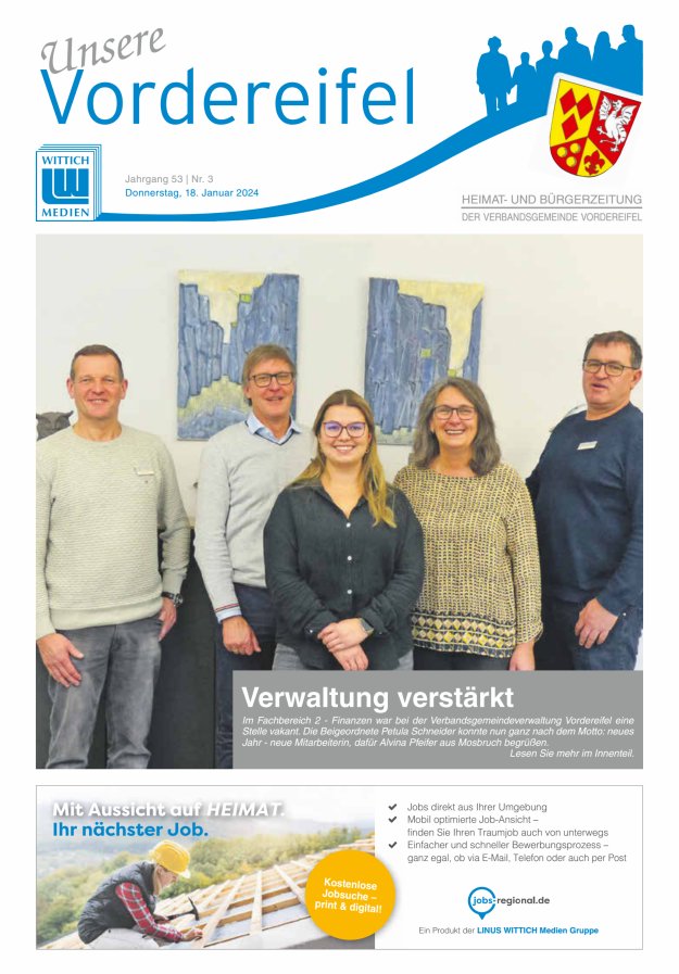 Mitteilungsblatt Vordereifel - Heimat- u Bürgerzeitung der VG Vordereifel Titelblatt 03/2024