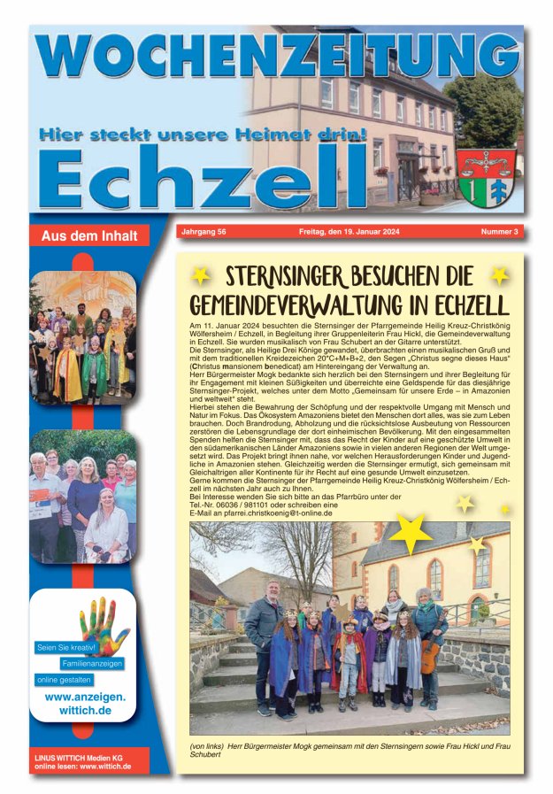 Wochenzeitung für die Gemeinde Echzell Titelblatt 03/2024