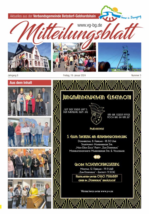 Aktuelles aus der VG Betzdorf-Gebhardshain, Ausgabe Betzdorf Titelblatt 03/2024