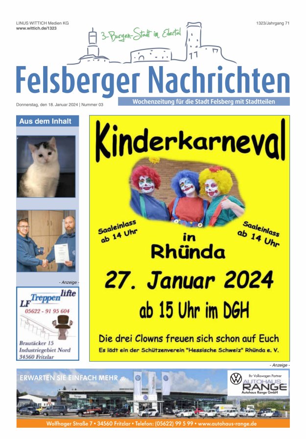 Felsberger Nachrichten Titelblatt 03/2024