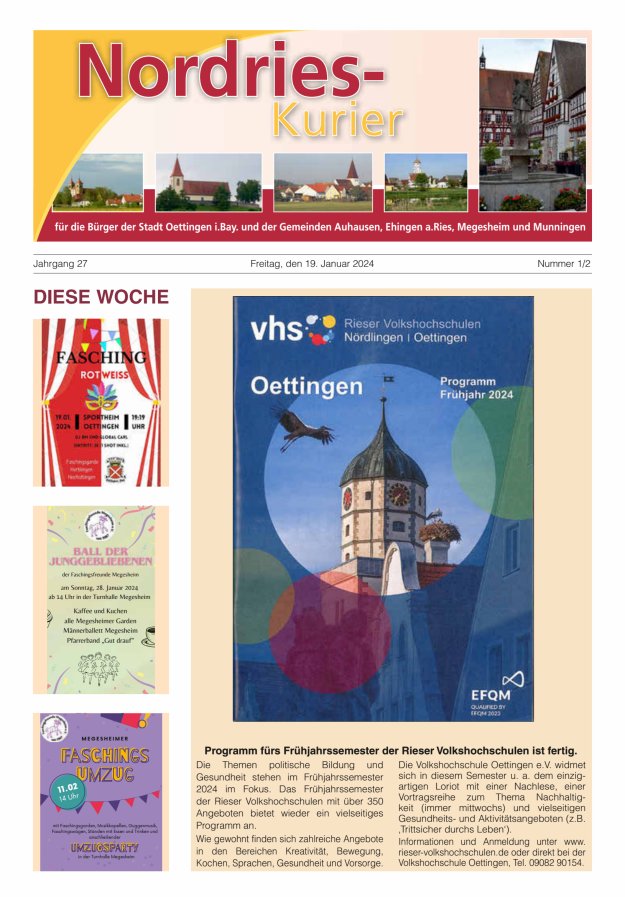 NordRies-Kurier Titelblatt 01/2024