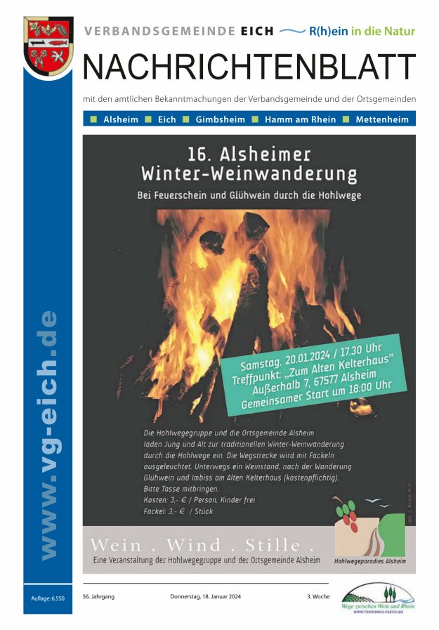 Nachrichtenblatt der VG Eich Titelblatt 03/2024