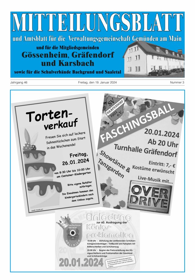 Mitteilungsblatt der VG Gemünden a Main Titelblatt 03/2024