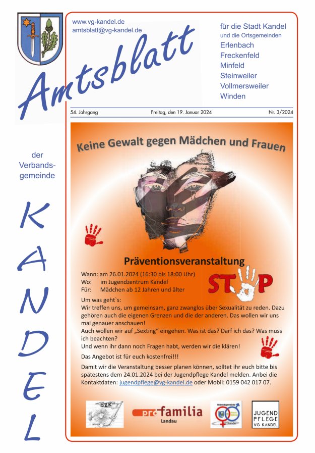 Amtsblatt VG Kandel Titelblatt 03/2024