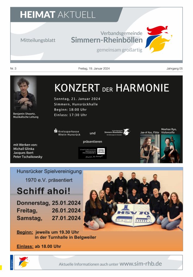Heimat Aktuell - Mitteilungsbl der VG Simmern-Rheinböllen Ausg Simmern Titelblatt 03/2024