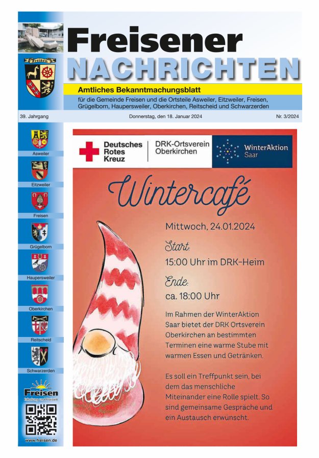 Freisener Nachrichten Titelblatt 03/2024