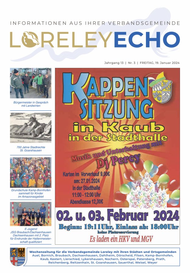 Loreley-Echo - Mitteilungsblatt der Verbandsgemeinde Loreley Titelblatt 03/2024