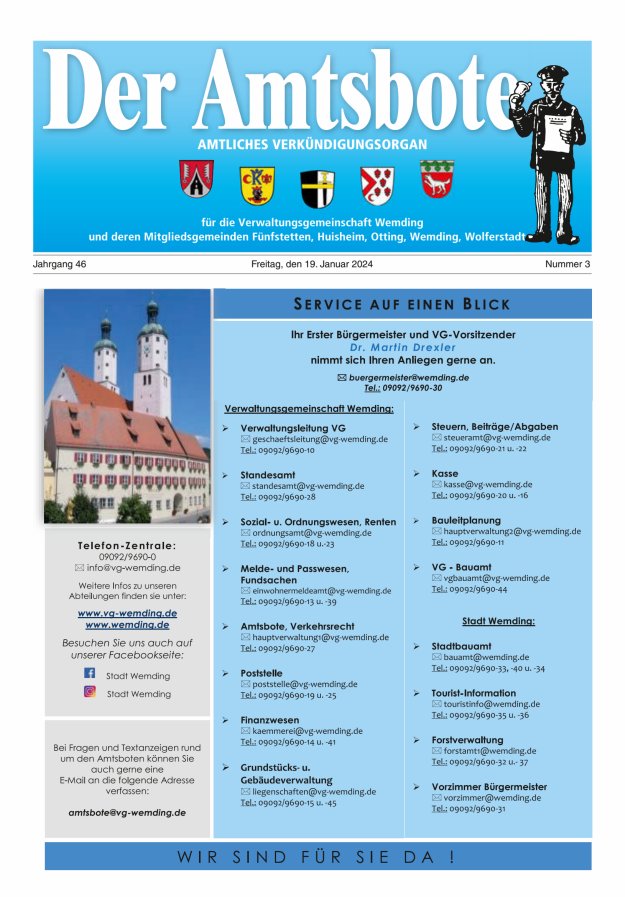 Der Amtsbote - Wemding Verwaltungsgemeinschaft Titelblatt 03/2024