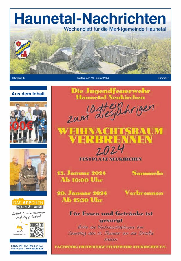Haunetal-Nachrichten Titelblatt 03/2024