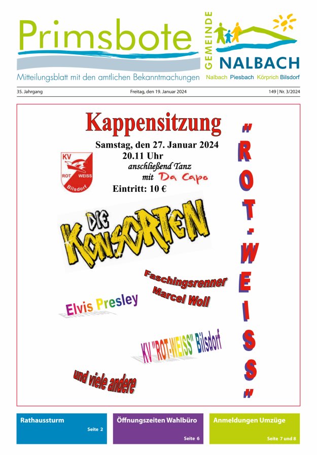 Primsbote Gemeinde Nalbach Titelblatt 03/2024