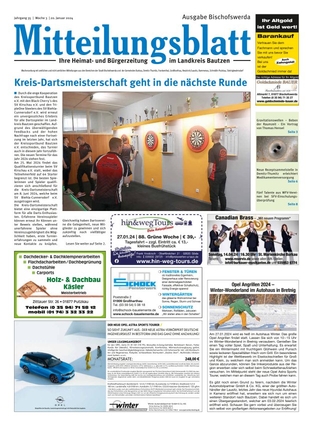 Mitteilungsblatt LK Bautzen Ausgabe Bischofswerda Titelblatt 02/2024