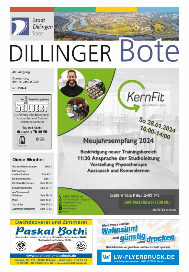 Dillinger Bote Titelblatt 03/2024