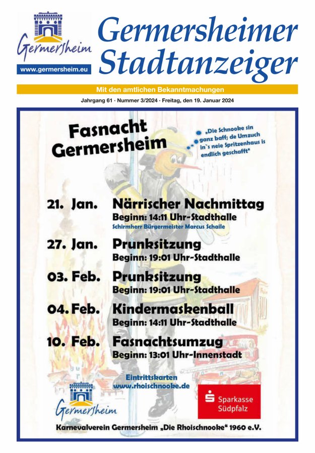 Germersheimer Stadtanzeiger Titelblatt 03/2024