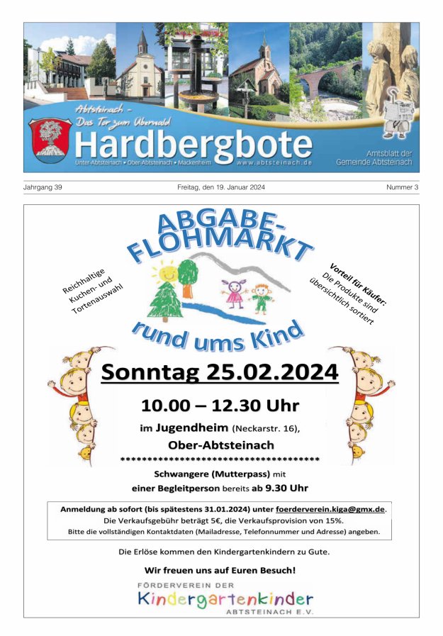 Hardbergbote - Mitteilungsblatt der Gemeinde Abtsteinach Titelblatt 03/2024