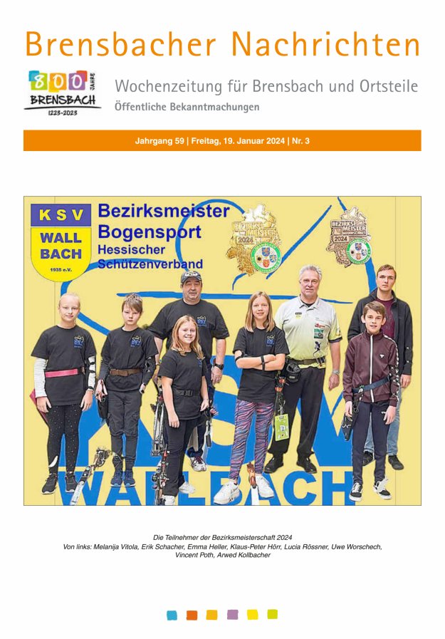 Brensbacher Nachrichten Titelblatt 03/2024
