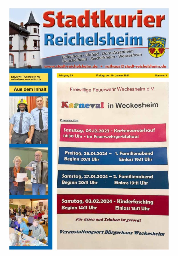 Stadtkurier Reichelsheim Titelblatt 03/2024