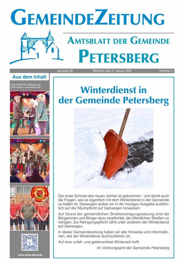 Amtsblatt Blickpunkt Petersberg Titelblatt 03/2024