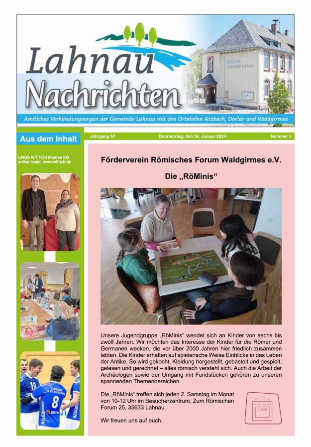 Lahnau Nachrichten Titelblatt 03/2024