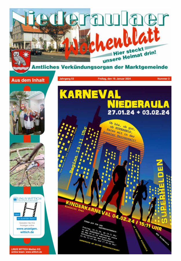 Niederaulaer Wochenblatt Titelblatt 03/2024