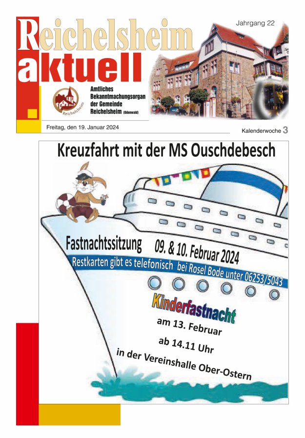 Reichelsheim aktuell - Amtsblatt der Gemeinde Reichelsheim(Odenwald) Titelblatt 03/2024