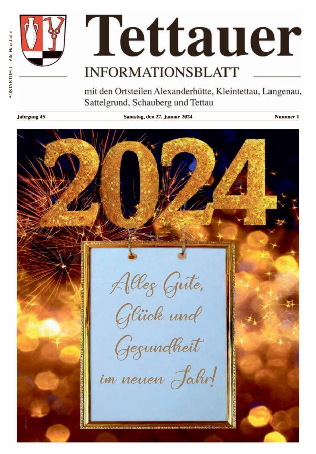 Tettauer Informationsblatt Titelblatt 01/2024