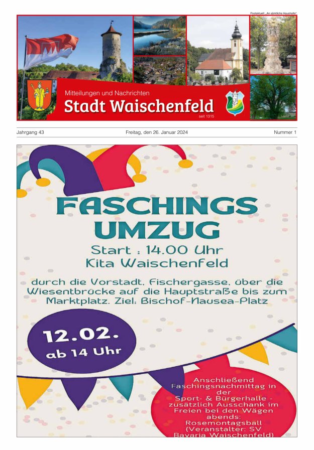 Stadt Waischenfeld - Mitteilungen und andere Nachrichten Titelblatt 01/2024