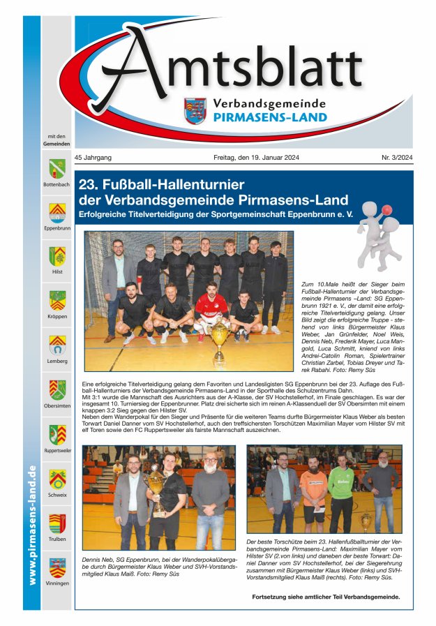 Amtsblatt VG Pirmasens-Land Titelblatt 03/2024
