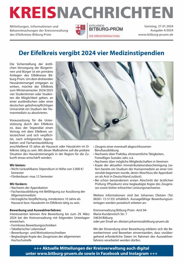 Kreis Bitburg-Prüm Titelblatt 04/2024