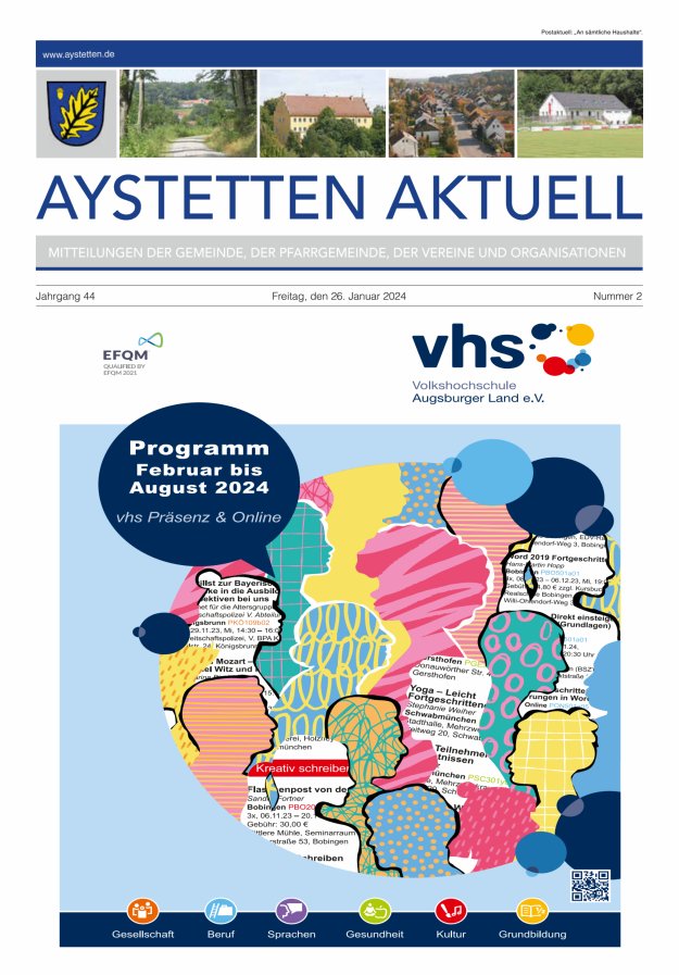 Aystetten Aktuell Wir über uns Titelblatt 02/2024